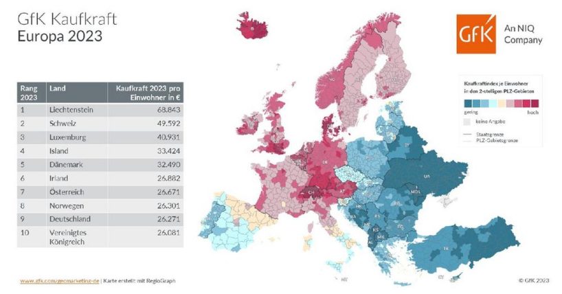 Bild Des Monats: GfK Kaufkraft, Europa 2023 - Newsonline24